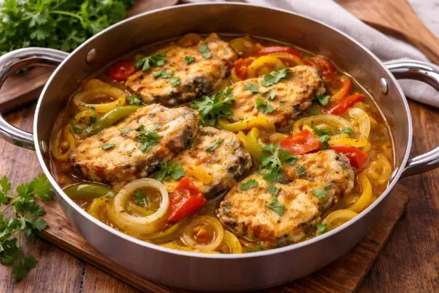 A melhor receita de escabeche de peixe com legumes frescos passo a passo