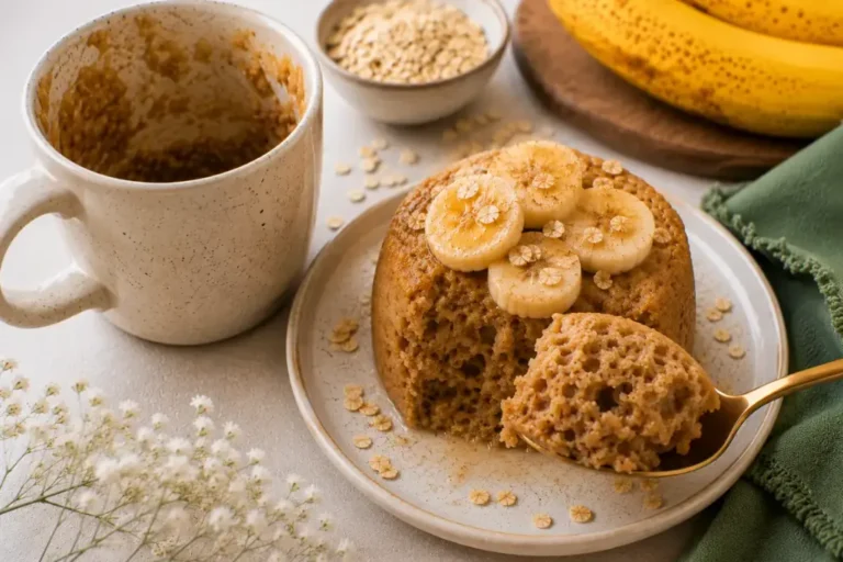 Como fazer bolo de caneca de banana e aveia saudável e rápido em minutos
