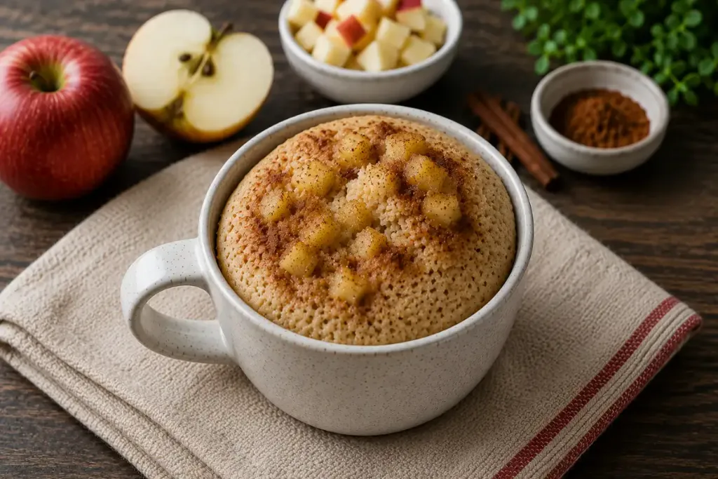 Como fazer bolo de caneca de maçã e canela fofinho em 5 minutos