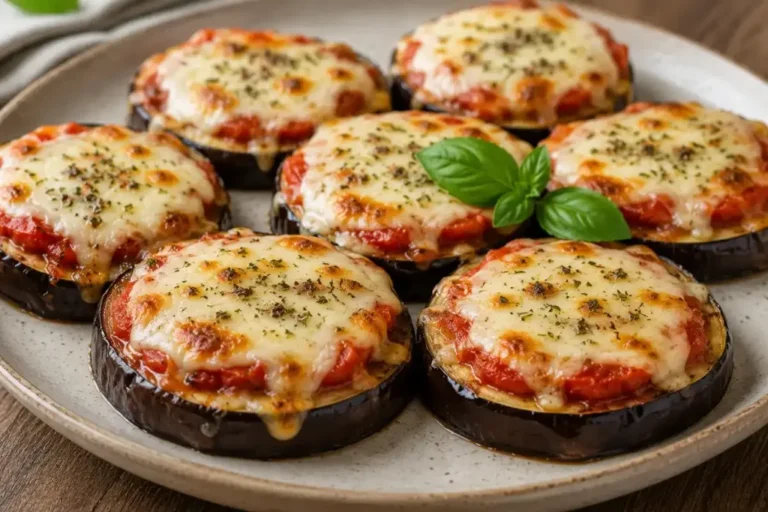 Como fazer mini pizza de berinjela fácil e rápida para um lanche saudável