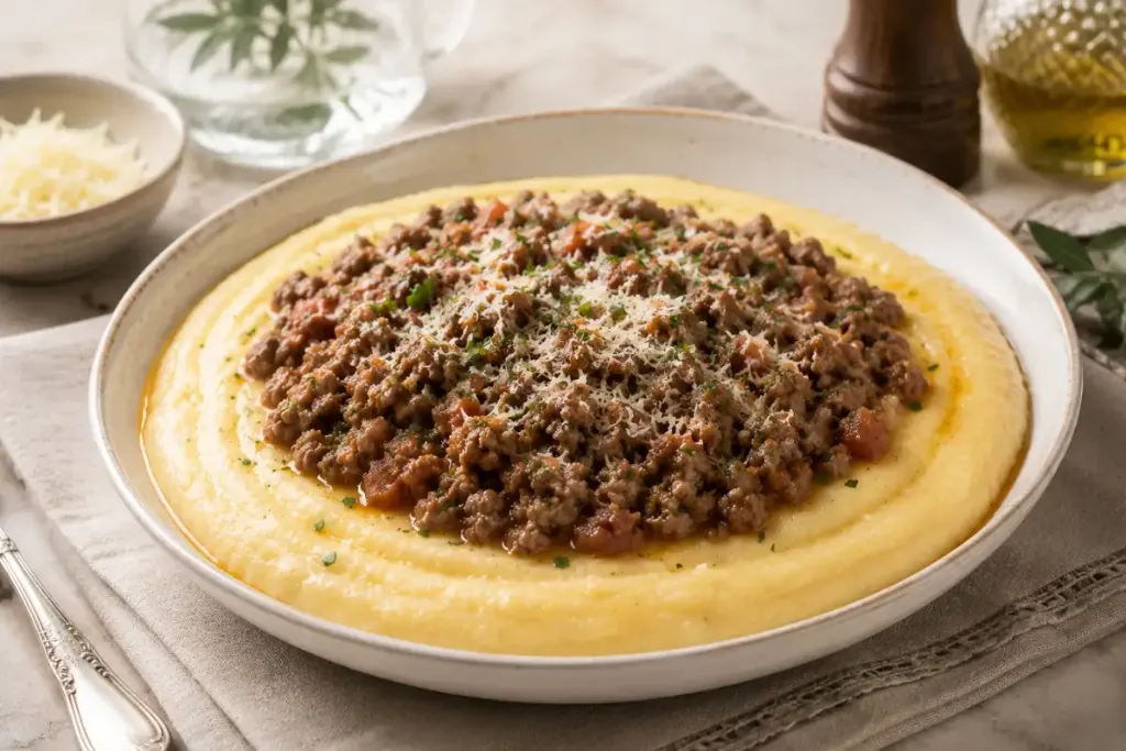 Aprenda a fazer polenta com carne moída super fácil e rápida. Receita perfeita para um almoço reconfortante e delicioso. Descubra o passo a passo.