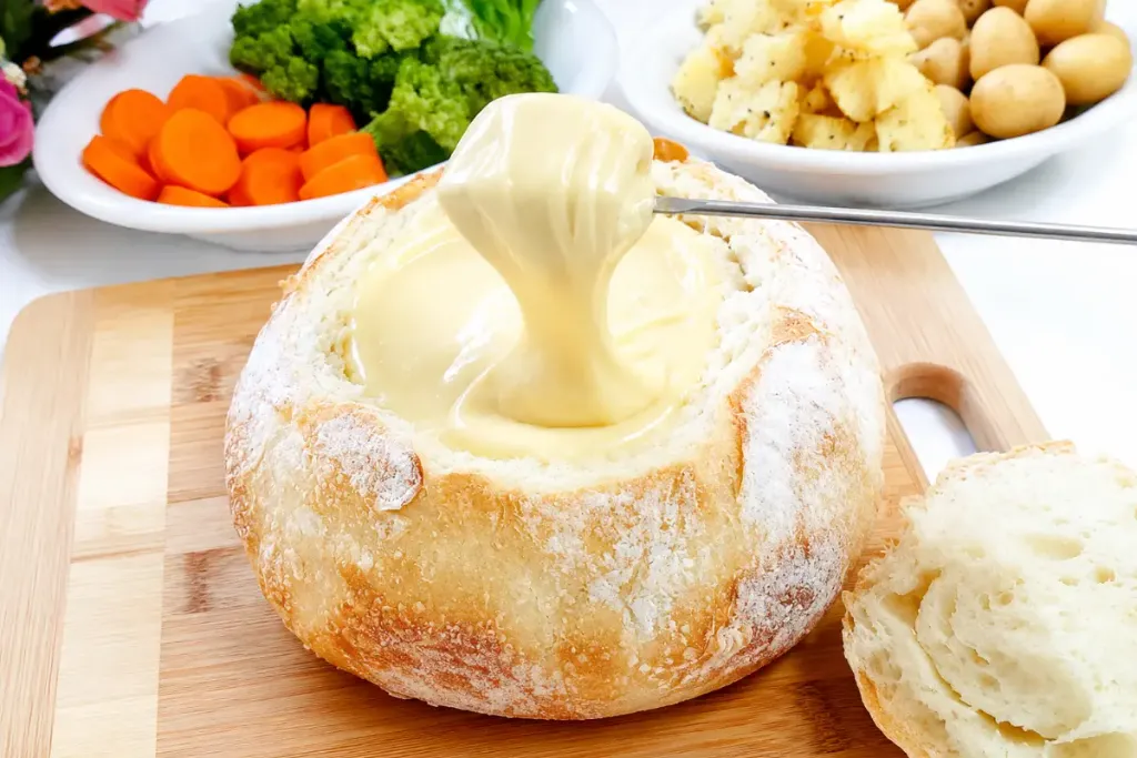 Como fazer um delicioso fondue de queijo no pão para um jantar especial