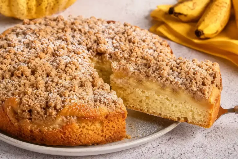 A melhor receita de cuca de banana com farofa crocante passo a passo