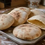 A receita de pão sirio caseiro que infla no forno e fica macio