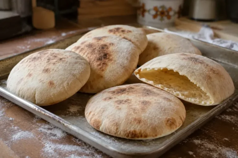 A receita de pão sirio caseiro que infla no forno e fica macio