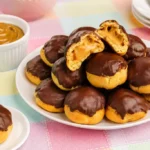 Receitas de carolinas recheadas fáceis para iniciantes com cobertura de chocolate