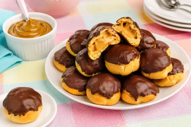 Receitas de carolinas recheadas fáceis para iniciantes com cobertura de chocolate