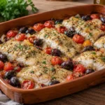 Prepare um delicioso filé de merluza ao forno com azeitona e tomate, seguindo um passo a passo simples para acertar o ponto do peixe.