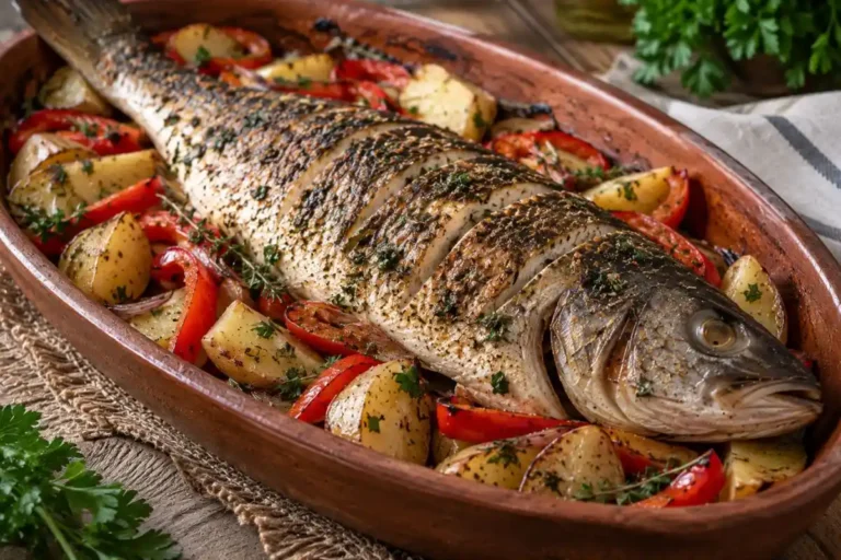 Aprenda a fazer curvina assada com batatas e pimentões, com tempero simples e dicas para deixar o peixe suculento e os legumes macios.