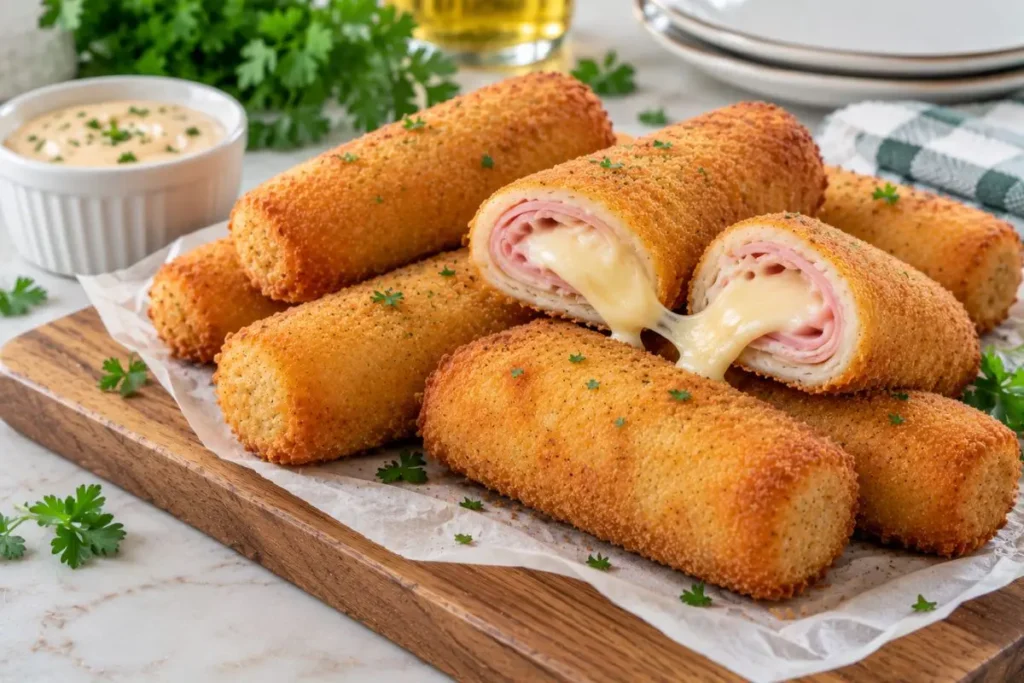 Aprenda a fazer enroladinho frito de presunto e queijo com massa macia, casquinha crocante e dicas para o recheio não escapar.