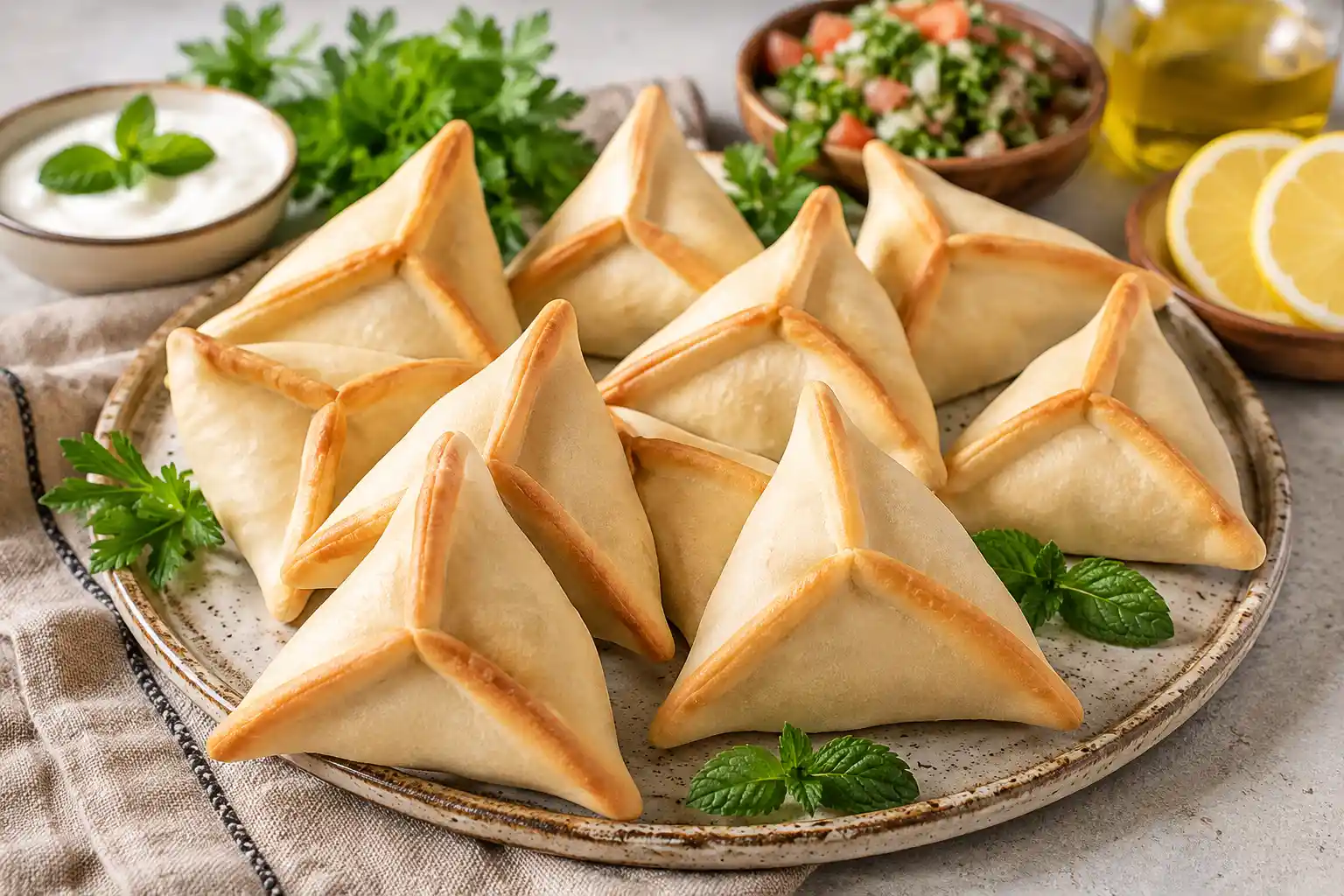 Prepare esfiha fechada árabe estilo fatay, com massa caseira, recheio suculento e formato triangular. Confira o passo a passo completo.