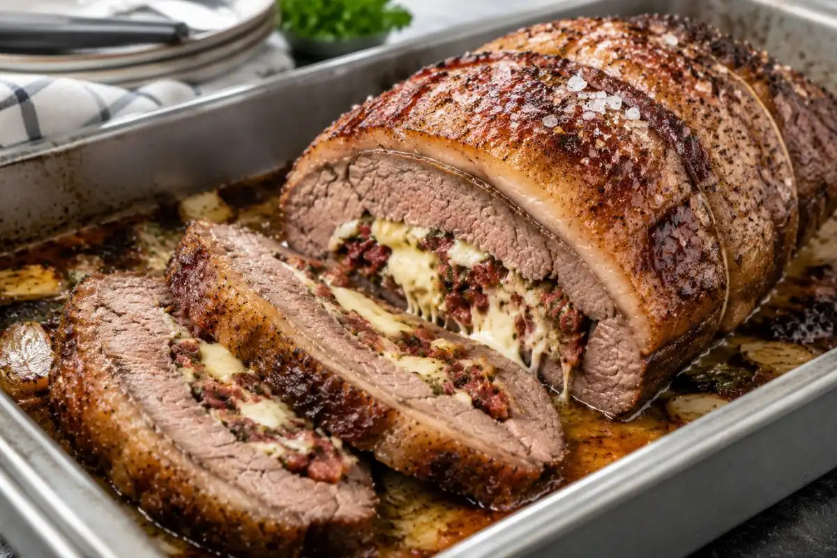 Picanha invertida recheada no forno: veja como abrir a carne, preparar o recheio e assar até ficar dourada, saborosa e pronta para ocasiões especiais